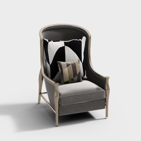 Elegant Low-Poly Armchair 3D model