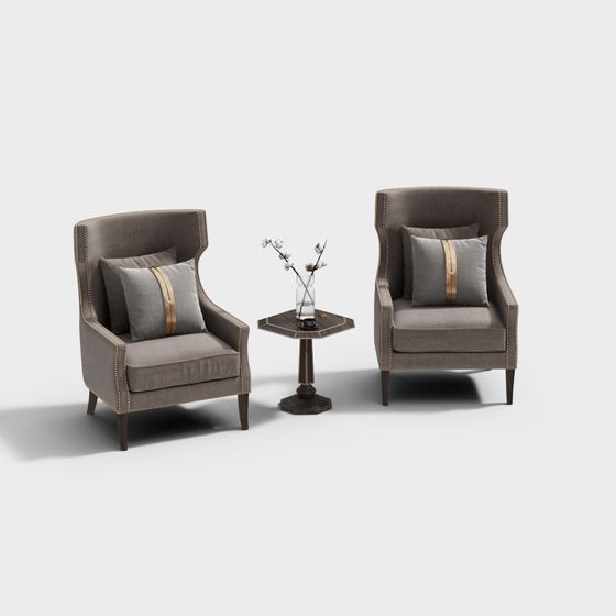 Chic Low-Polygon Furniture Set 3D model