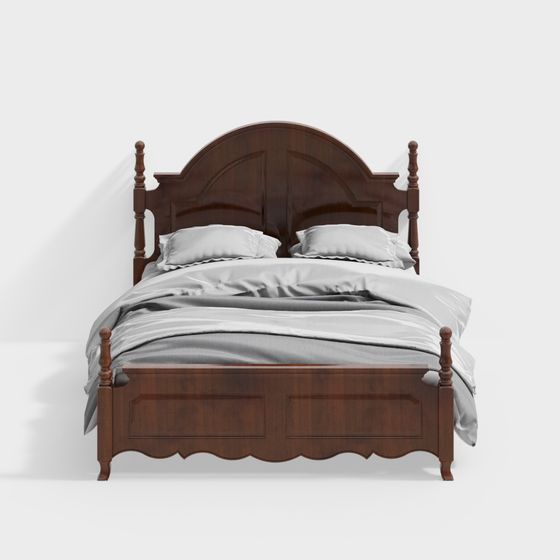 Elegant Vintage Bed 3D model for Timeless Interiors