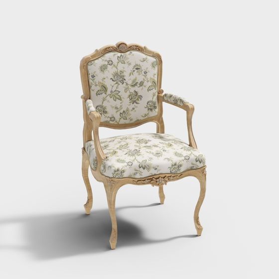 Rococo Style Armchair 3D model