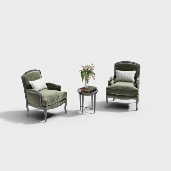 Elegant Vintage Armchair 3D model
