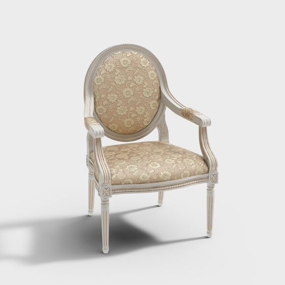 Rococo Style Armchair 3D model