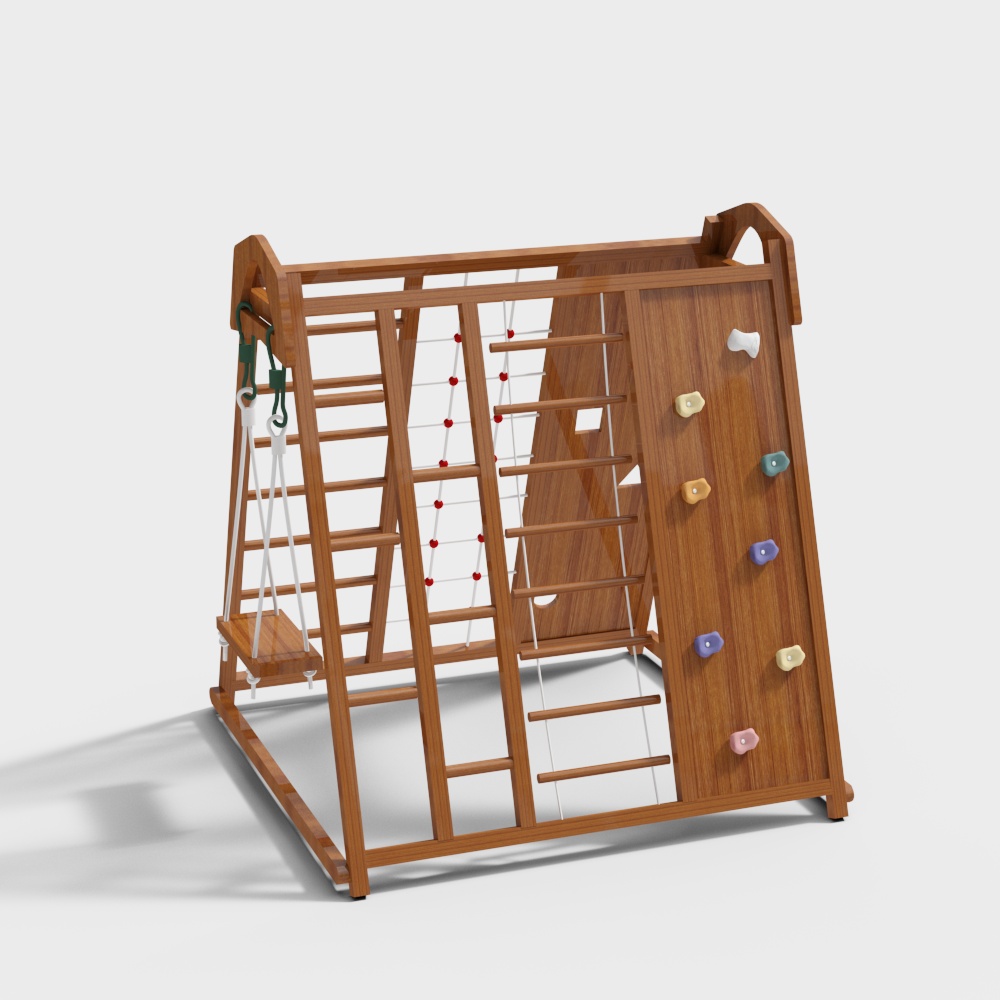 Vibrant Low-Poly Children Playground 3D Model