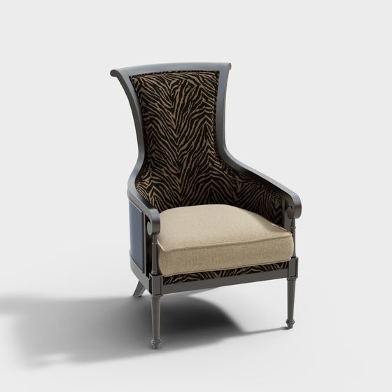 Vintage Armchair 3D model with Modern Elegance