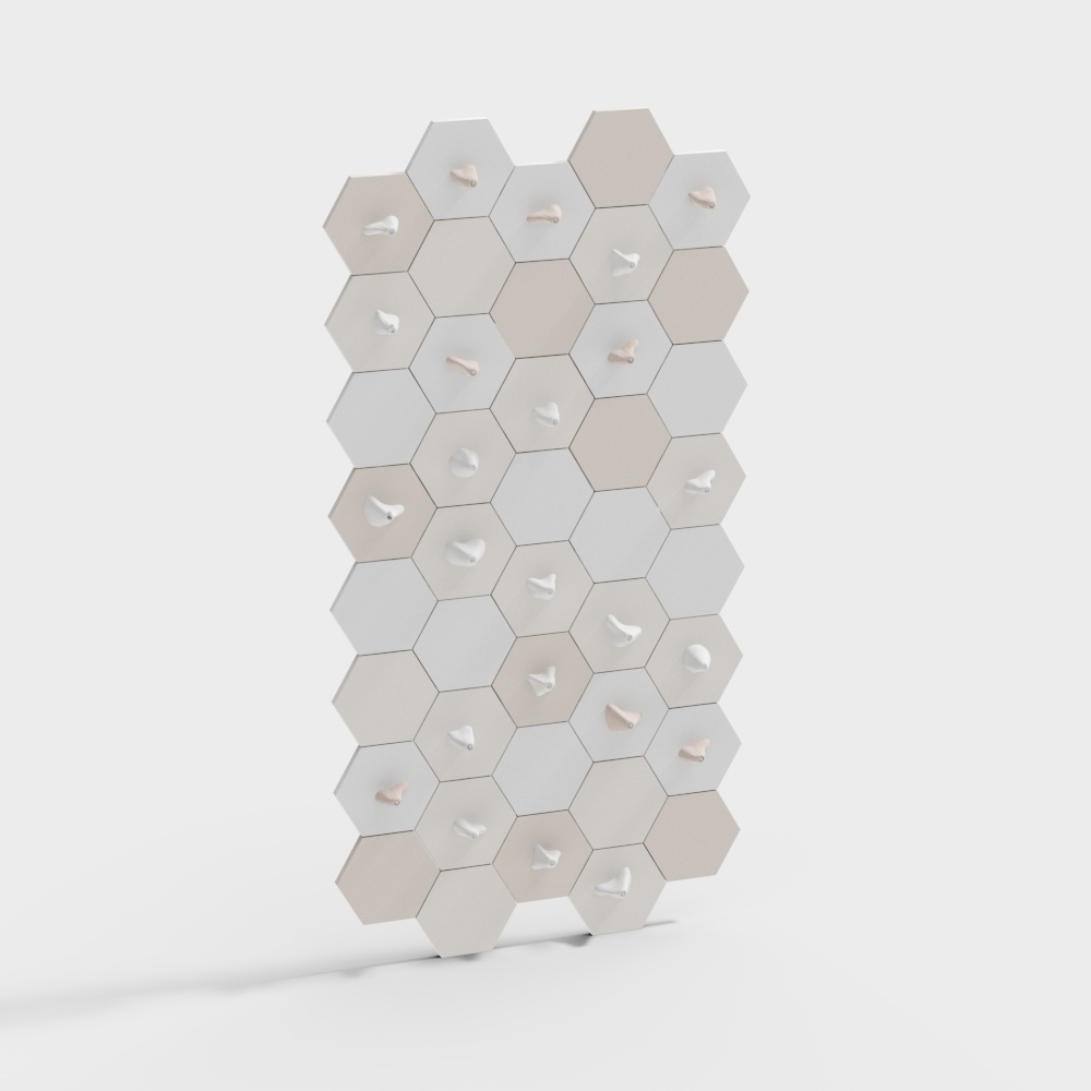 Hexagonal Honeycomb Hook Board 3D model