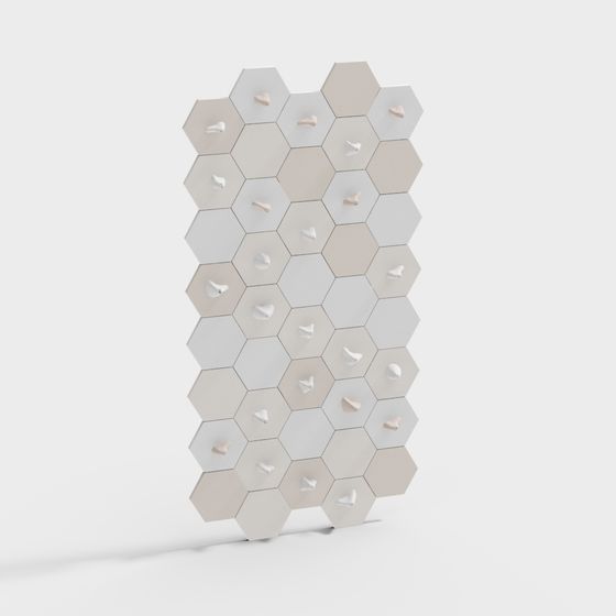 Hexagonal Honeycomb Hook Board 3D model