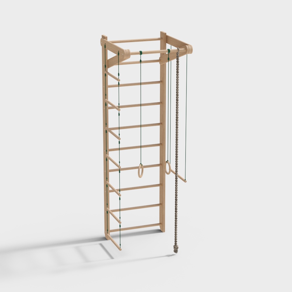 Wooden Climbing Frame 3D Model