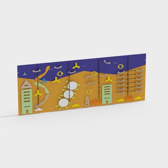 Vibrant Climbing Wall 3D model