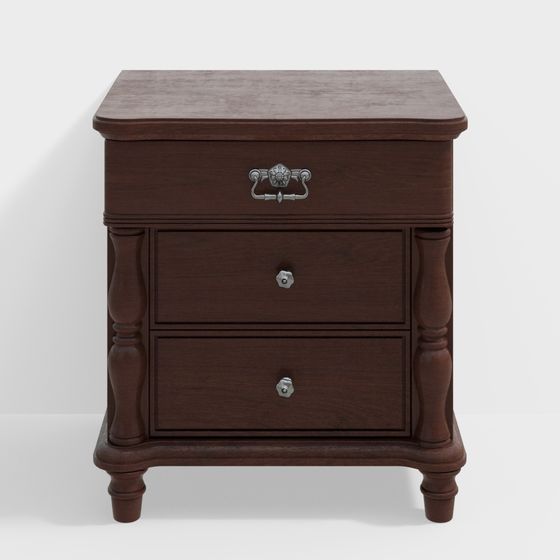 Vintage Bedside Table 3D model for Modern Interiors