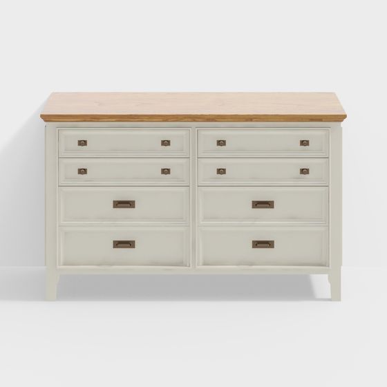 Vintage Six-Drawer Dresser 3D model