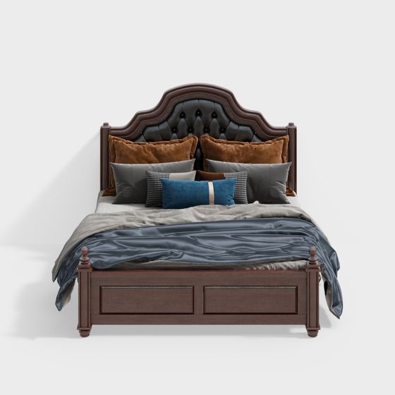 Vintage Elegance Bed 3D model