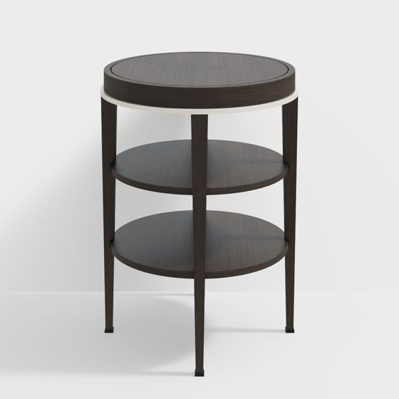 Chic Round Table Set 3D model for Modern Interiors