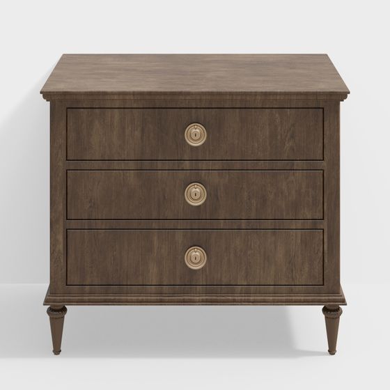 Elegant Vintage Nightstand 3D model for Modern Design