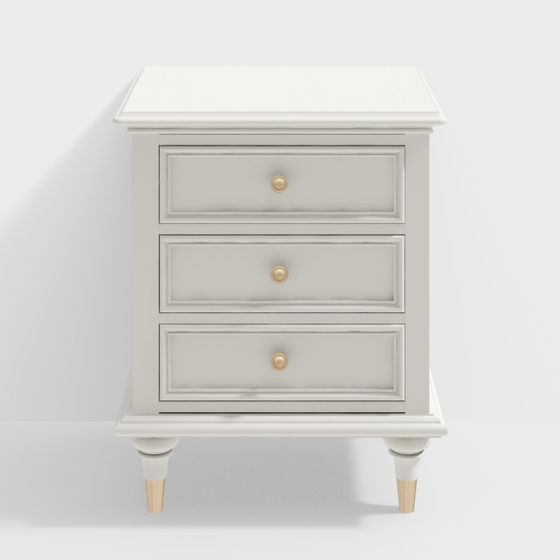 Elegant Low-Polygon Nightstand 3D model