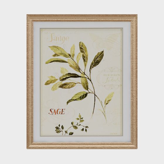 Sage Botanical Frame 3D model