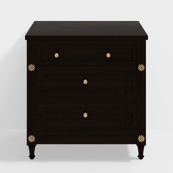 Elegant Vintage Nightstand 3D model for Modern Interiors