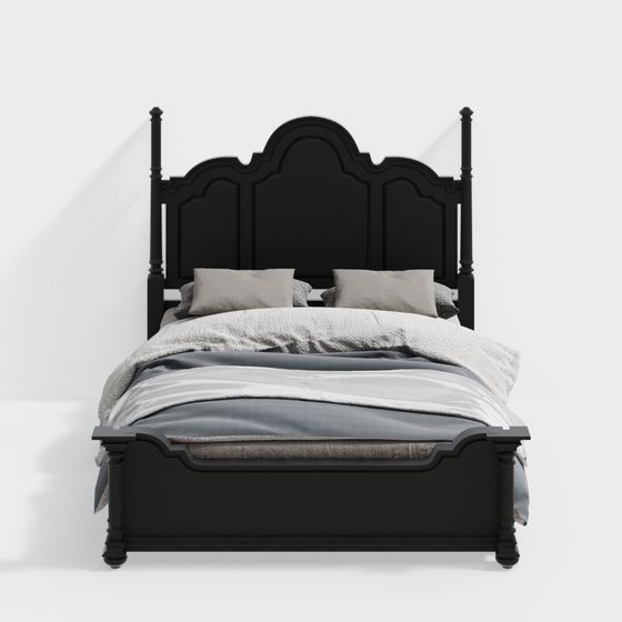 Vintage Inspired Bed Frame 3D model