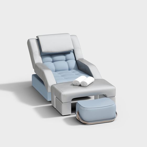Comfortable Foot Bath Massage Chair 3D Model in Gray
