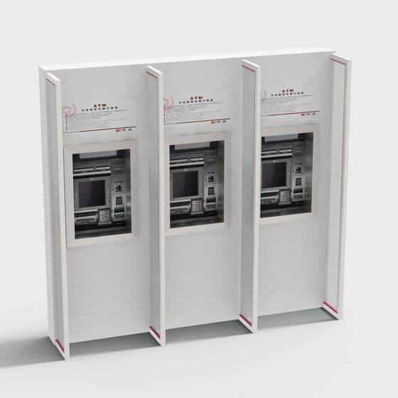 Sleek Low-Poly ATM 3D Model Design