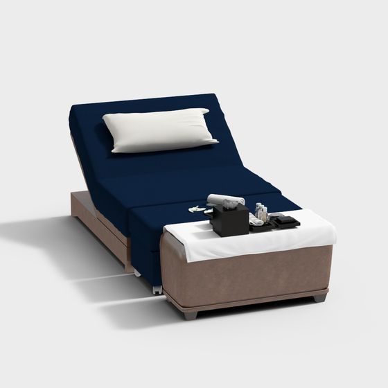 Stylish Low-Polygon Bed 3D model for Modern Interiors