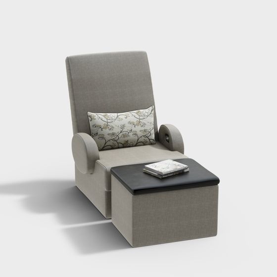 Elegant Low-Poly Modern Sofa Chair 3D Model