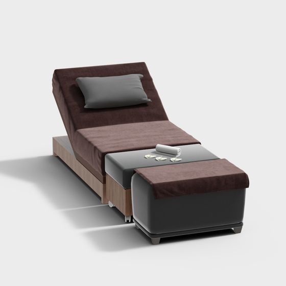 Modern Gray Massage Table Massage Chair 3D Model for Relaxation