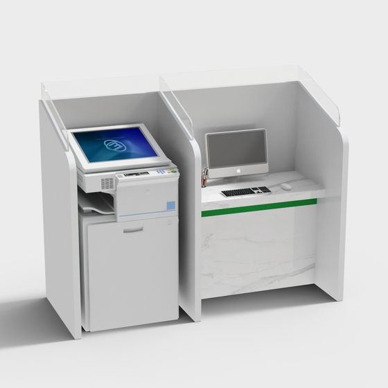 Máquina de gabinete en el vestíbulo del banco