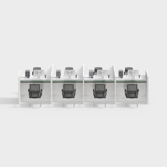 Open-Plan Workstation 3D model for Modern Offices