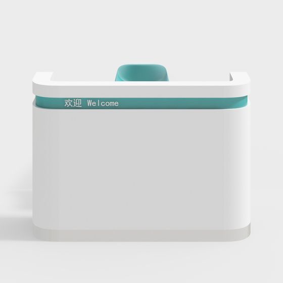 Elegant Low-Poly Reception Desk 3D model