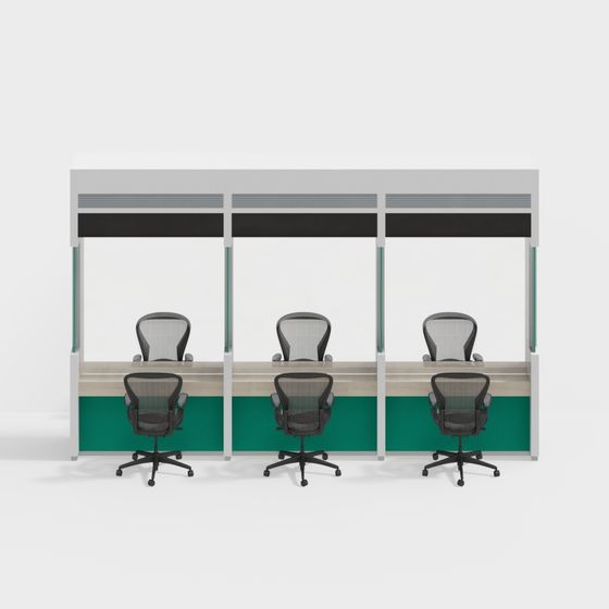 Modern Workspace Partition 3D model