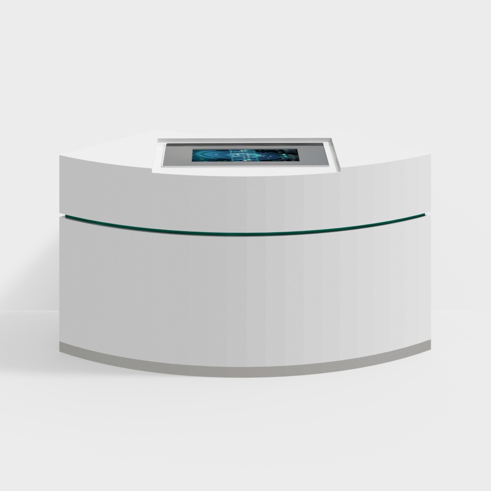 Reception desk in bank lobby