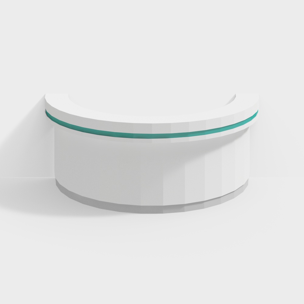 Reception desk in bank lobby