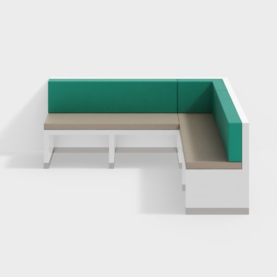 Urban Corner Bench 3D model for Modern Spaces