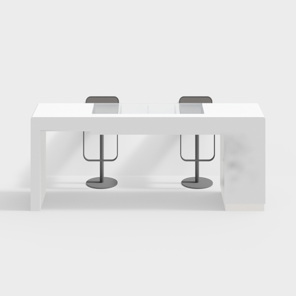 โต๊ะบริการตัวเองในล็อบบี้ธนาคาร