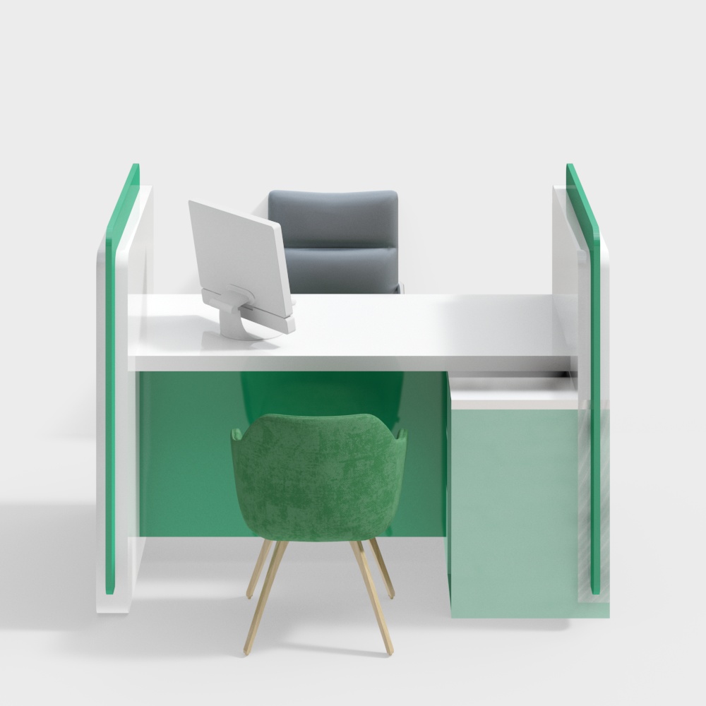 Bank lobby business counter