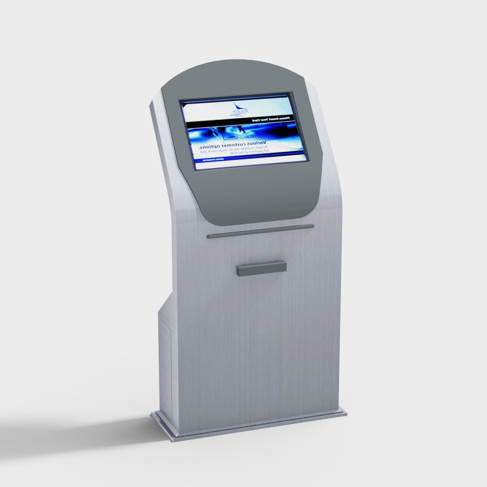 Cabinet machine in bank lobby