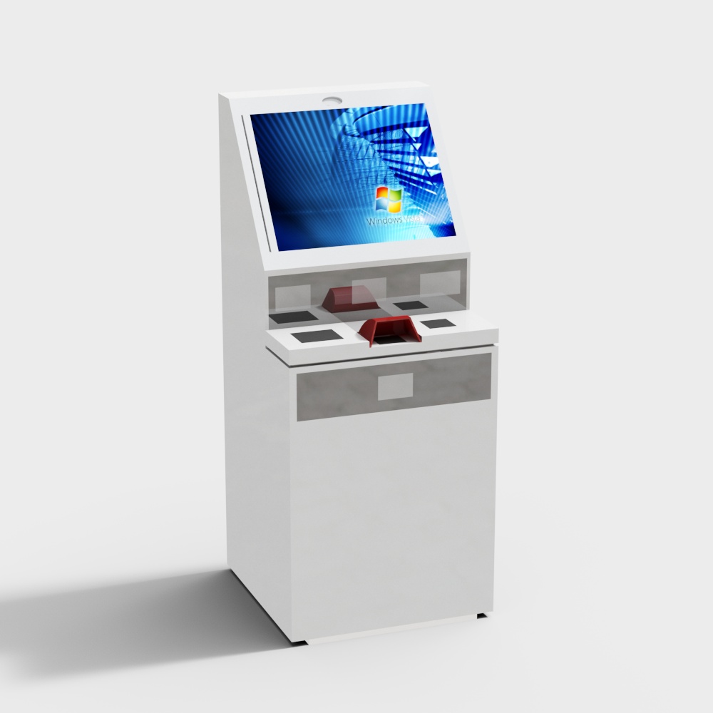 Smart teller machine in bank lobby