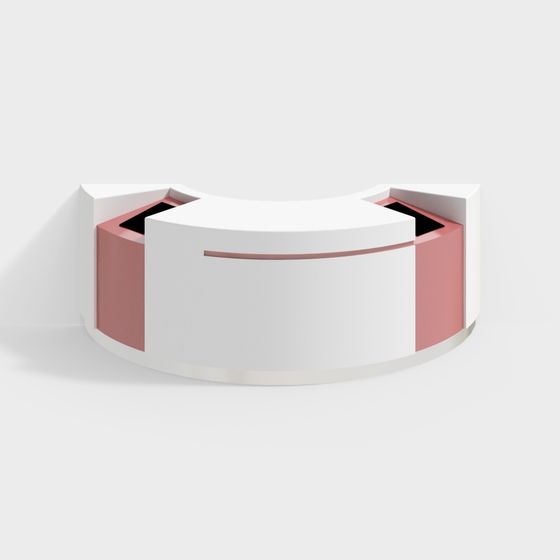 Curved Reception Desk 3D model for Modern Spaces