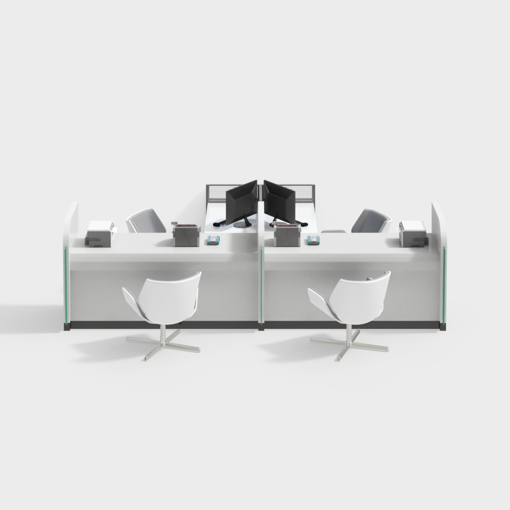 Bank lobby business counter