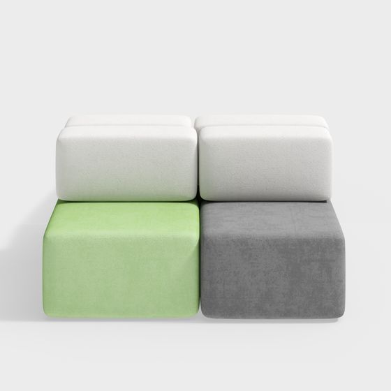 Stylish Modular Sofa Stool 3D model for Creative Projects