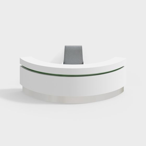Elegant Curved Reception Desk 3D model