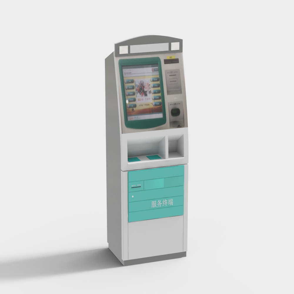 Máquina inteligente de cajero en el vestíbulo de servicio bancario