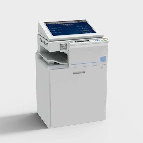 Realistic Low-Poly Copier 3D Model Design