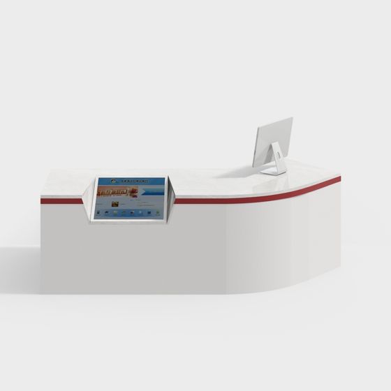 Elegant Minimalist Reception Desk 3D model