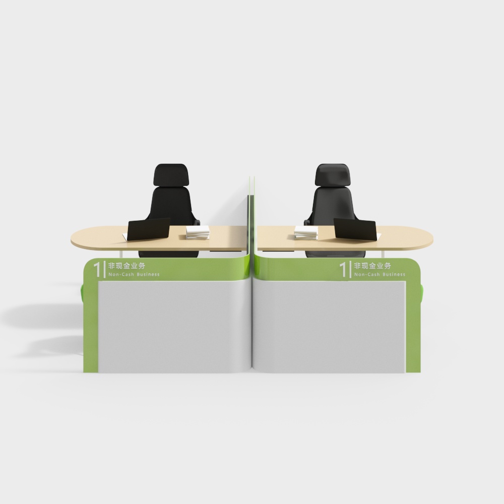 Bank lobby business counter