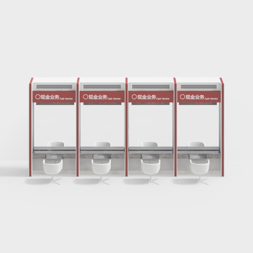 Bank business processing window counter