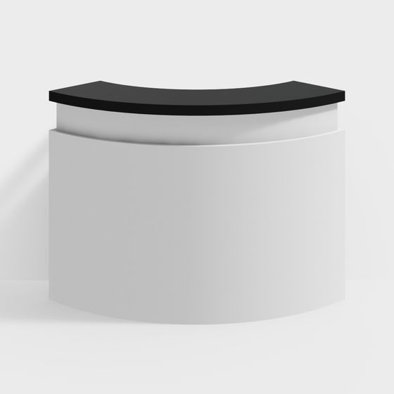 Elegant Curved Reception Desk 3D model