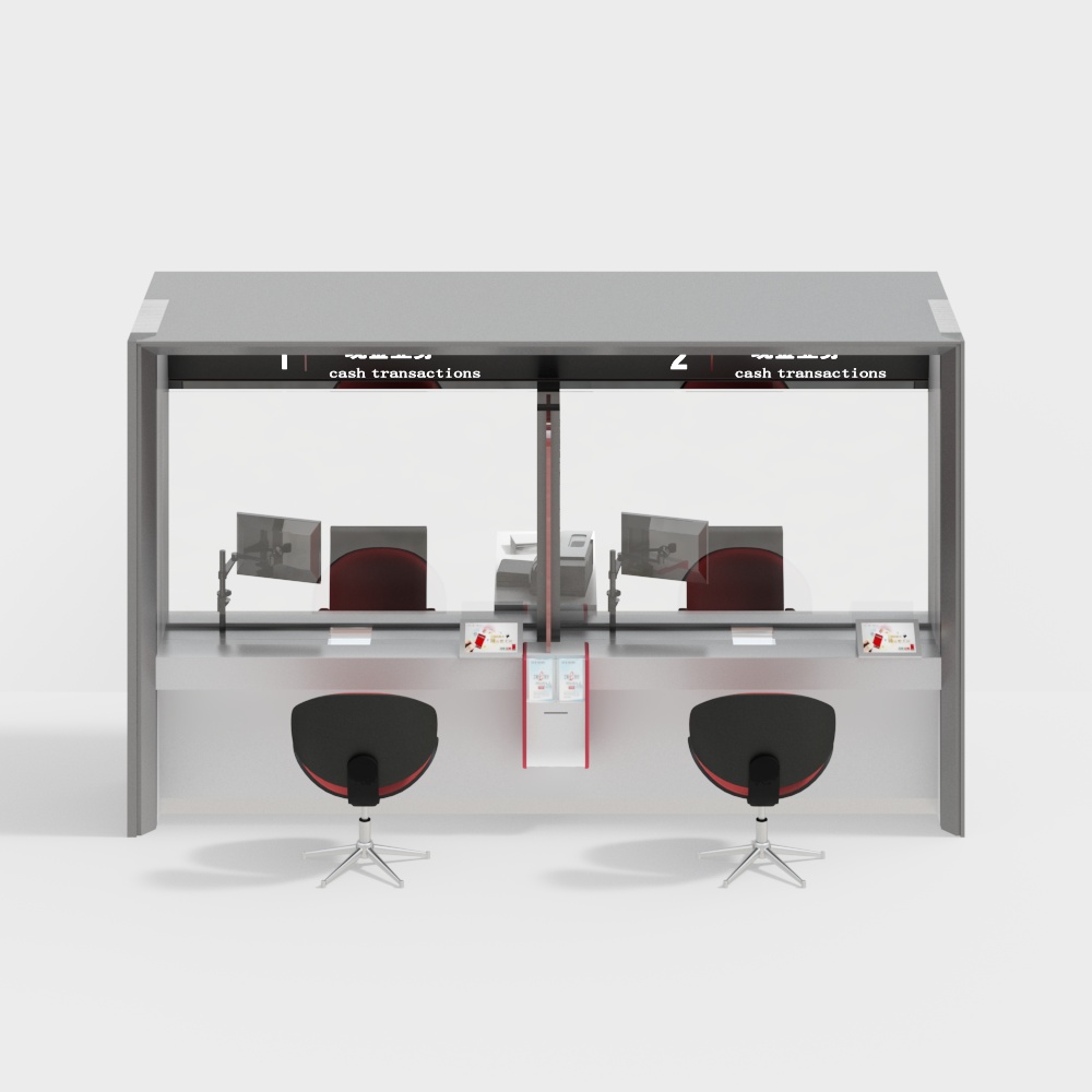 Banking service counter