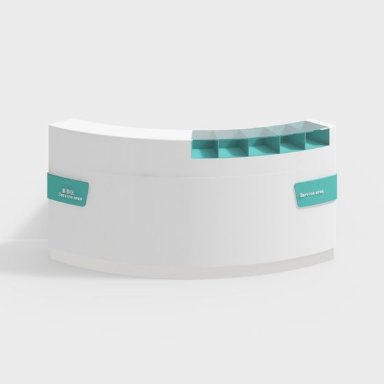 Curved Reception Desk 3D model
