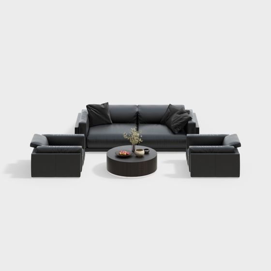 Modern Low-Polygon Sofa Set 3D model